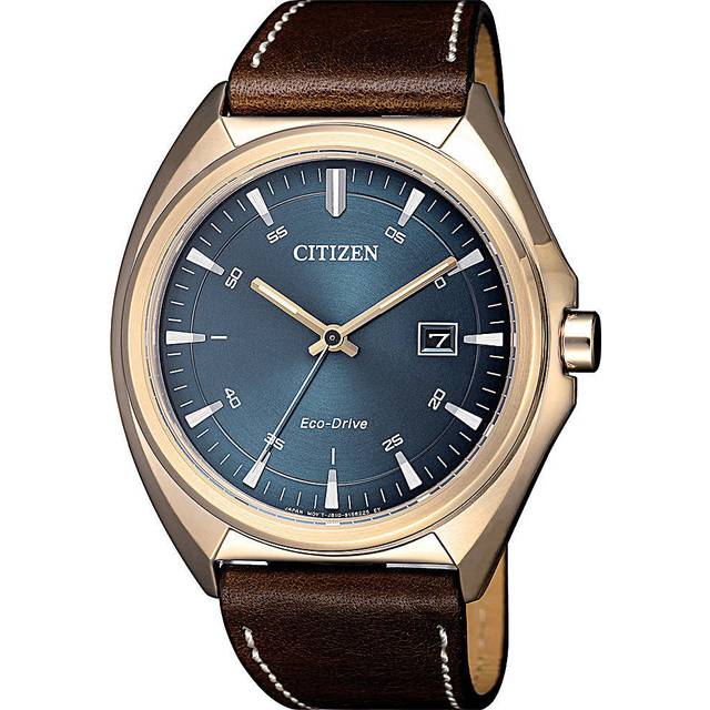Citizen Men's Eco-Drive Brown Leather Strap Watch