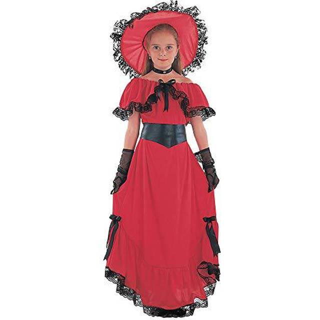 Scarlett o'hara girls fancy dress world book day wild west childrens kid costume