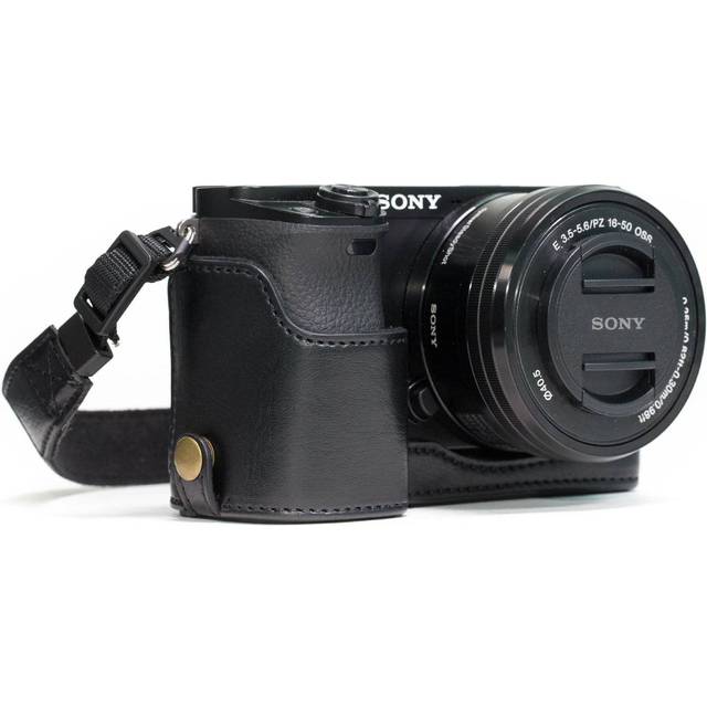 MegaGear Ever Ready Leather Camera Half Case compatible with Sony Alpha A6300, A6000