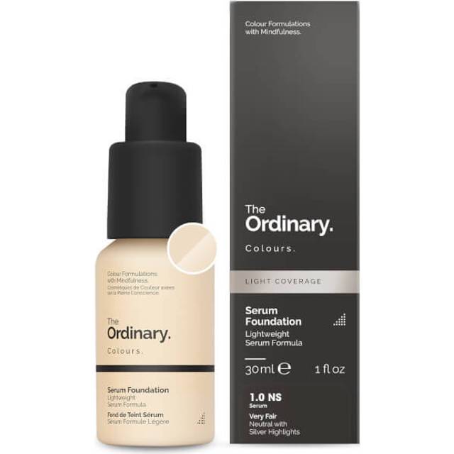 The Ordinary Serum Foundation 30ml Lightweight Pigment Suspension System with Moderate Coverage (1.0NS Very Fair Neutral with with Silver Highlights)