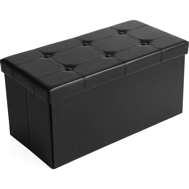 Durable Faux Leather Storage Ottoman with Hidden Compartment