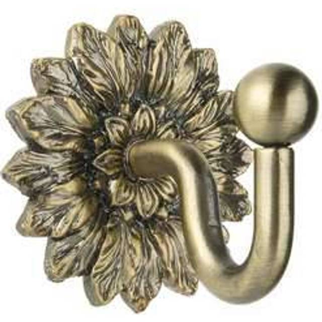 Leaf Curtain Hooks - Antique Brass