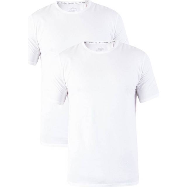Calvin Klein Mens Pack-2 T-Shirts M / Corta C.Klein - White Cotton - Size Large