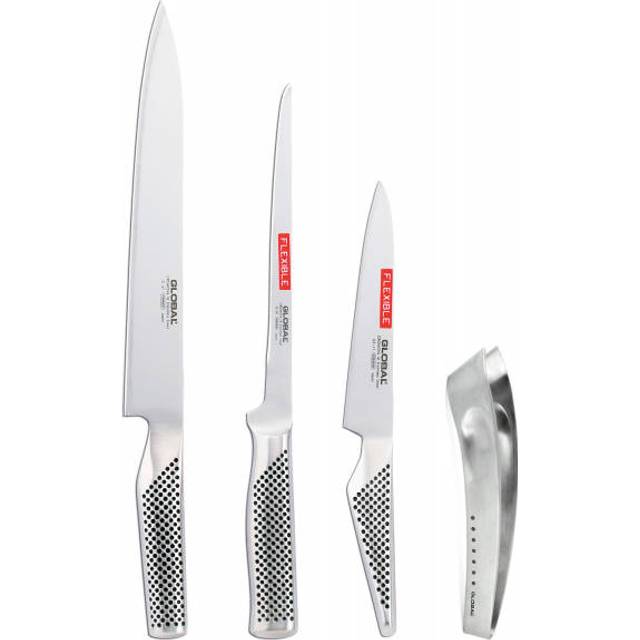 Knivset med 3 Knivar & Fiskbenspincett(Fiskset) - Stål