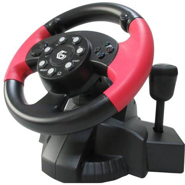Gembird STR-MV-02 Multi-interface 4-i-1 Racerratt och pedaler med vibration svart/röd