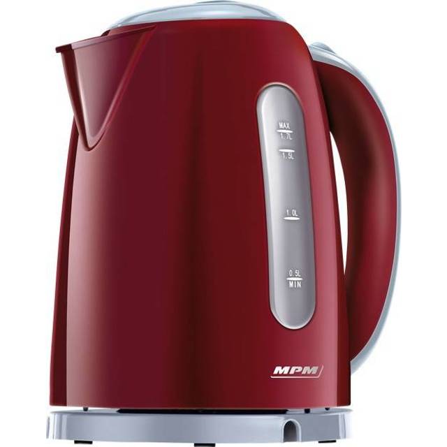 MPM MCZ-85 elektrisk vattenkokare, kapacitet 1,7 liter BPA-fri, trådlös, 360° roterande bas, antikalkfilter, automatisk avstängning, vit, 2 200 W