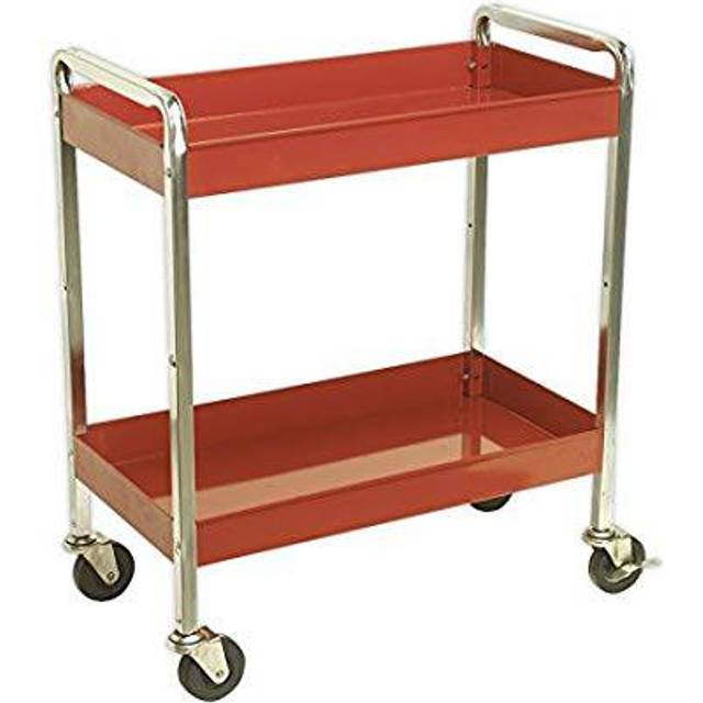 Sealey Heavy Duty 2 Shelf Workshop Trolley Red