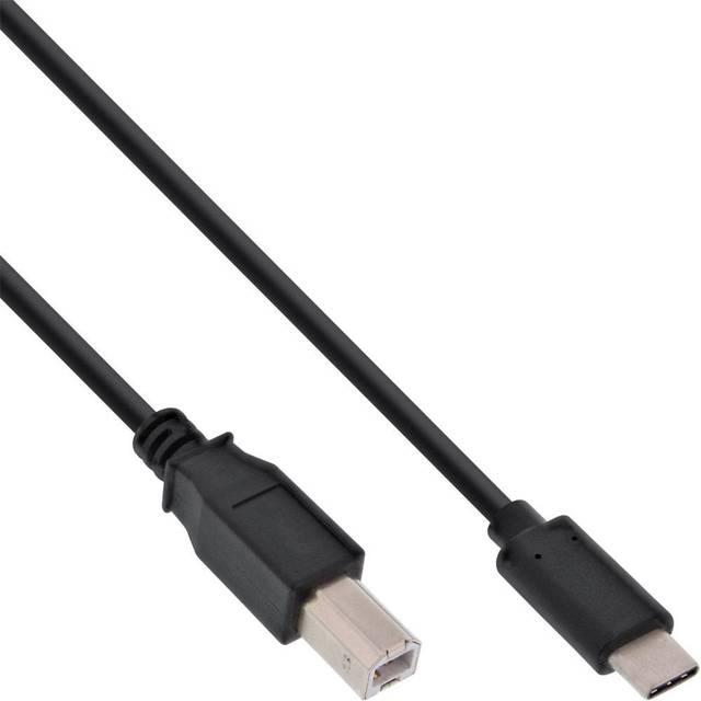InLine 35765 USB 2.0-kabel, USB Type-C-kontakt till B-kontakt, svart, 5 m