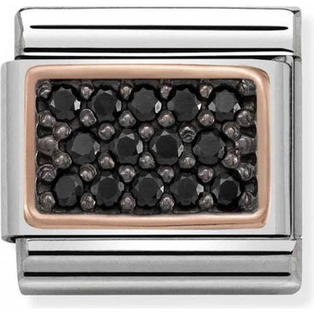 Nomination Classic Rose-Gold and Black 'Gemstones' Charm 430313/03 - Silver