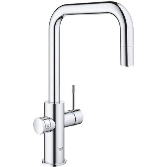 Grohe Blue Home U-spout Kitchen Tap Starter Kit With Pull-Out Spout - Chrome Finish: Chrome
