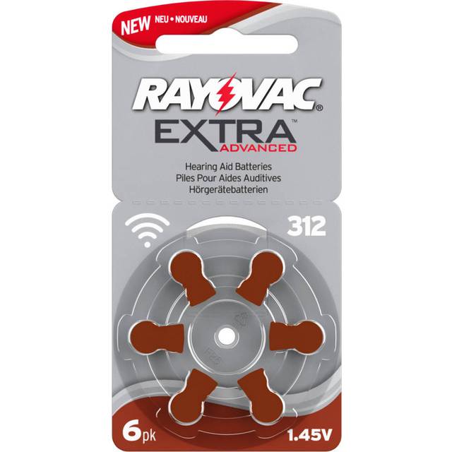 Rayovac 312 hörapparatsbatteri 6x