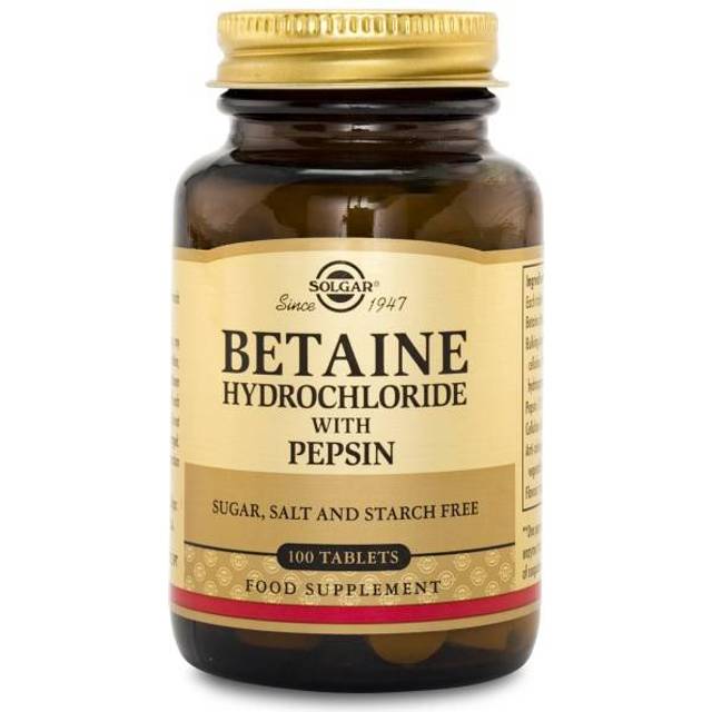 Solgar Betaine Hydrochloride with Pepsin 100 Tablets