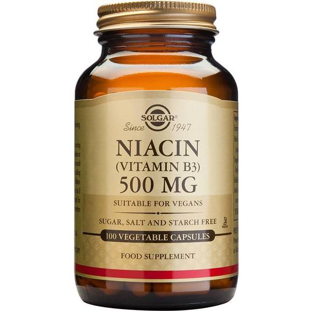 Niacin (Vitamin B3) 500 mg 100 kapslar ” med flush” - Solgar