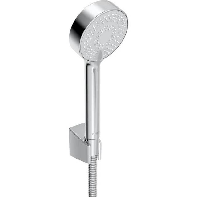Hansa shower/shower head set basic Jet (3 Jet Hand Shower Head + Shower Hose + Holder) for Bath and Shower Head Anti-limescale 95 mm Technology  Hose