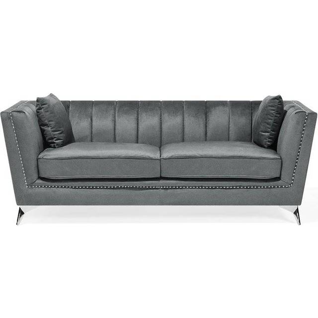 Beliani 3 Seater Velvet Fabric Sofa Teal Gaula, Blue