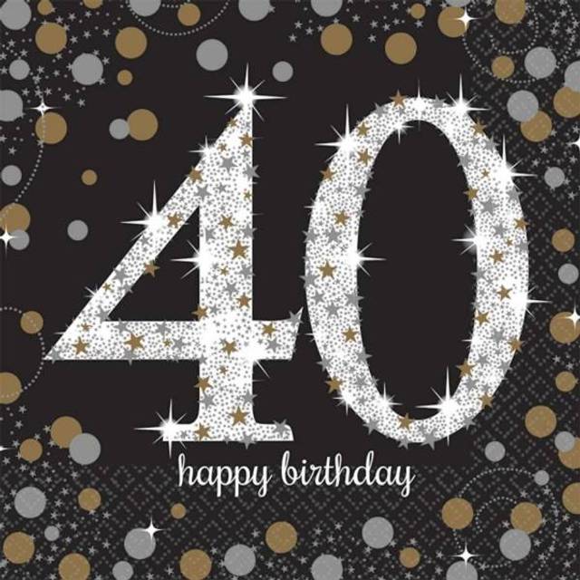 Sparkling Celebr. Servietten 40. Geburtstag, 33cm, 16er Pck.