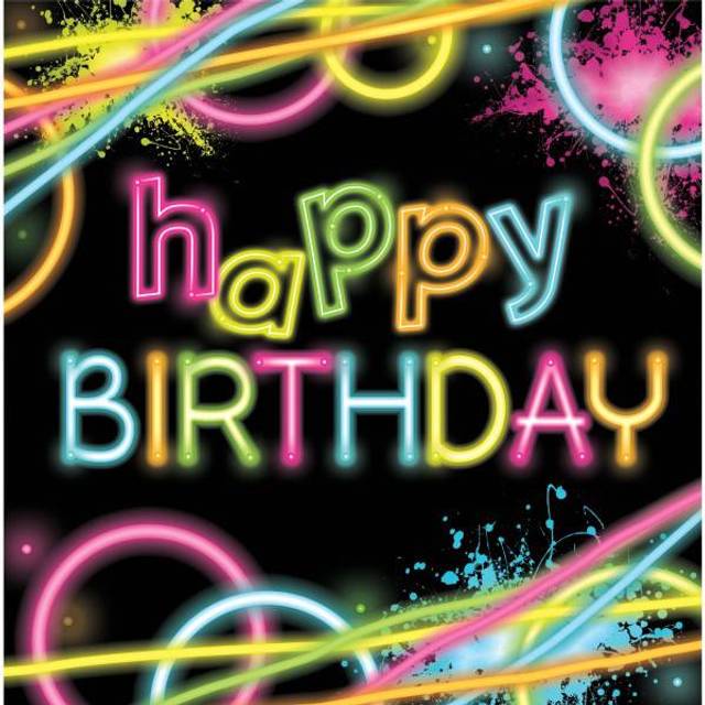 Glow Party Birthday Lunch Napkins - 16 Per Unit by Windy City Novelties
