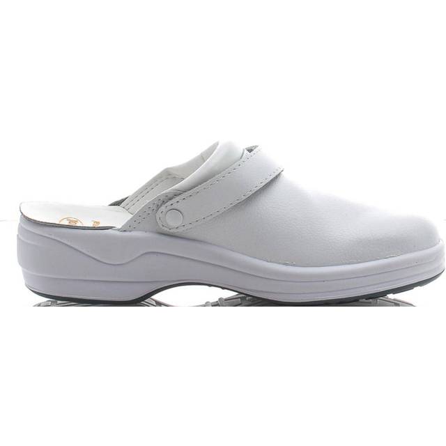 Scholl New Bonus Punched, Zoccoli Sanitari Unisex - Vuxen, Vitt och blått, 45 EU Bred