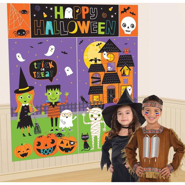 Amscan 670778 Halloween Friends Scene Setter Wall Decorating Kit - Pack of 4