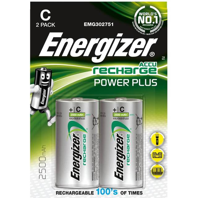 Batterie Mezzatorcia Ricaricabile Nimh C 1.2 V Power Plus 2500 Mah (2 Pz)