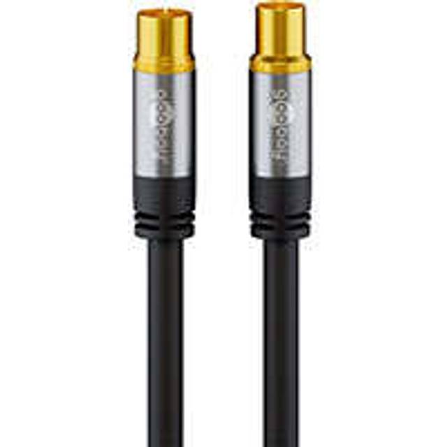 Goobay TV-antennkabel (135 dB), 4x skärmad guldpläterad, koaxial-uttag > koaxial-plugg, 3 m