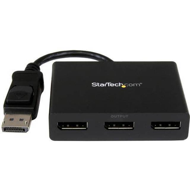 StarTech.com 3-Port Multi Monitor Adapter - Mini DisplayPort to DisplayPort MST Hub, Dual 4K 30Hz & 1x 1080p - Video Splitter for Extended Desktop Mode on Windows Only - mDP 1.2 to 3x DP