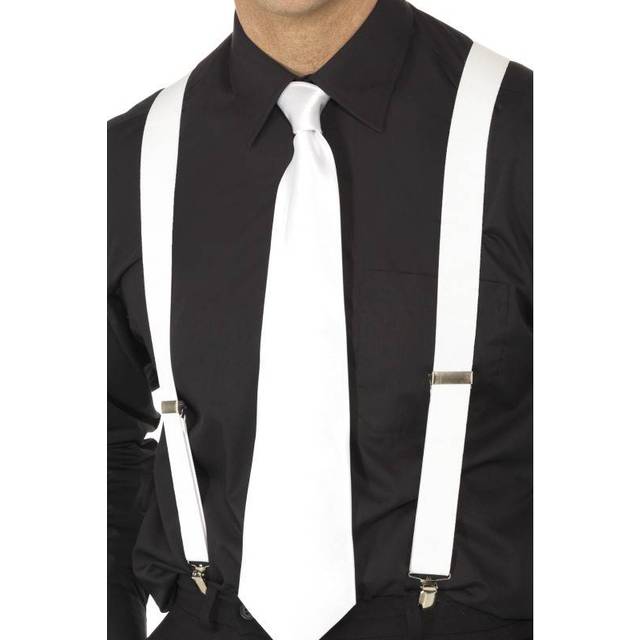 White elasticated braces