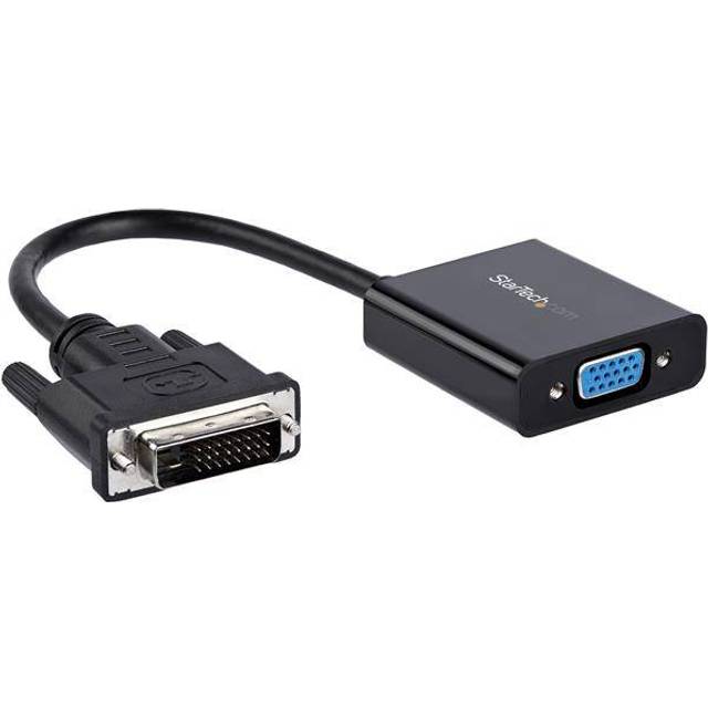 StarTech.com DVI-D till VGA aktiv adapter konverteringskabel – 1080p – DVI till VGA konverteringsbox (DVI2VGAE), svart