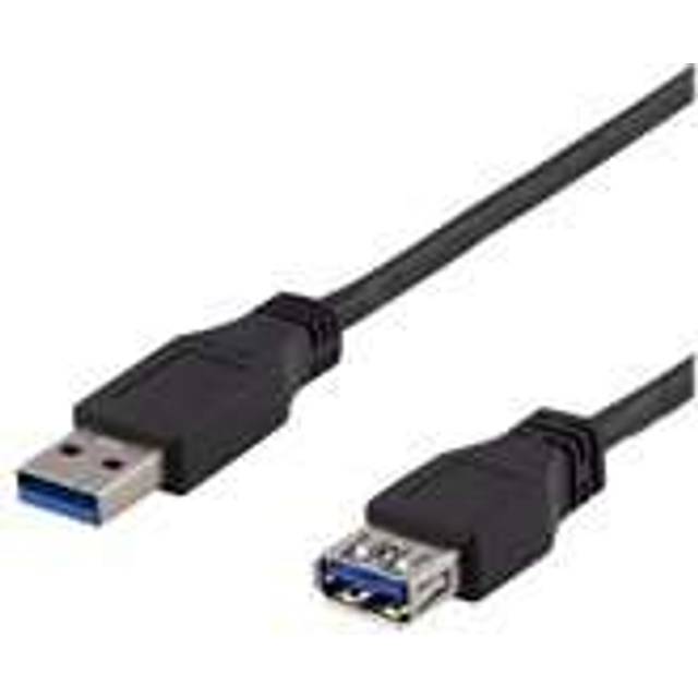 DELTACO USB 3.1 Gen1 Förlängningskabel, 3m, USB-A hane till USB-A hona