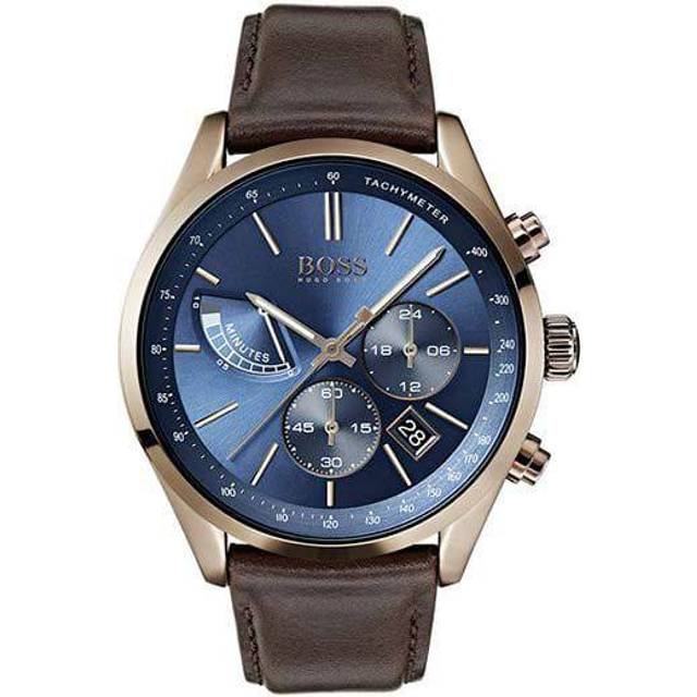 Hugo Boss 1513604 Leather Strap Chronograph Quartz Men's Watch