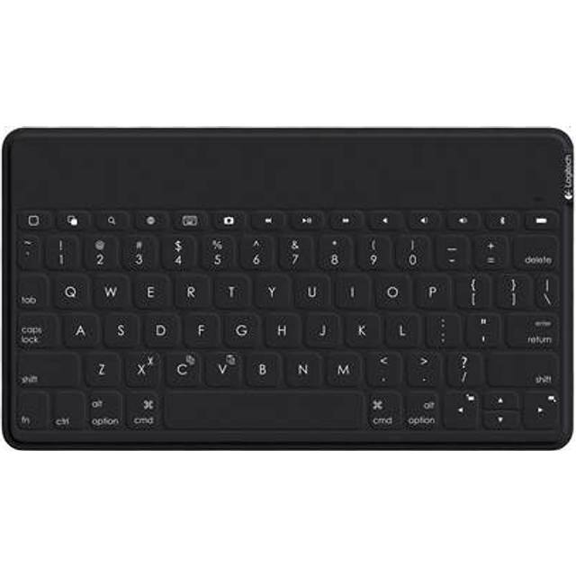 Logitech Keys-To-Go trådlöst Bluetooth-tangentbord för iPhone, iPad, smartphone, surfplatta, Windows, Apple TV, ultratunn, ultralätt, kortskurna tangenter, QWERTY UK-layout – blå