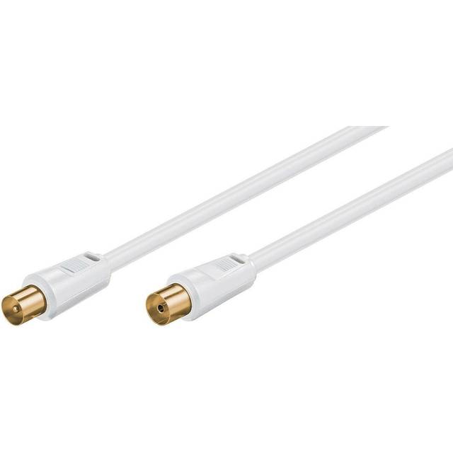 Goobay Antennkabel (80 dB), dubbelskärmad guldpläterad, koaxial-plugg > koaxial-uttag (helt skärmad), 5 m