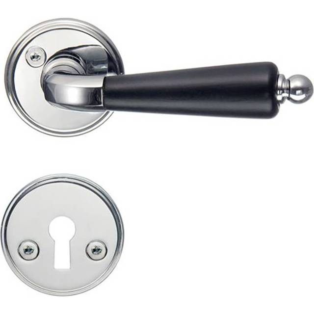 Innerdörrhandtag, Polerad krom/svart ABS-plast - B279KNS