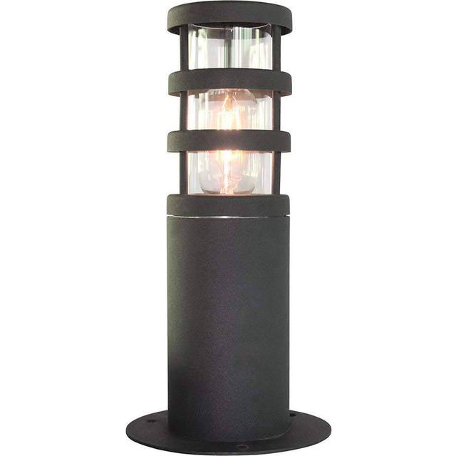 Hornbaek 1 Light Outdoor Pedestal Lantern Black 304 Ss IP44 E27 - Grey - One Size