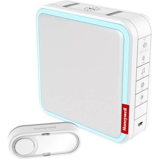 Honeywell DC917S Wireless Doorbell Kit with light halo/customisable chimes 200Âm