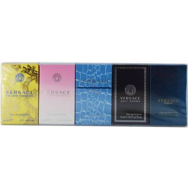 Versace Mini Set For Her Gift Set 5ml EDT Crystal Noir + 5ml EDT Bright Crystal Absolu + 5ml EDT Bright Crystal + 5ml EDT Yellow Diamond + 5ml EDT Yellow Diamond Intense
