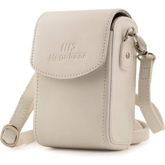 MegaGear MG1434 Panasonic Lumix DC-ZS200, TZ200, Leica C-Lux Leather Camera Case with Strap - White