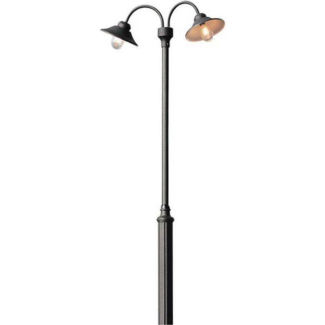 Vega 2-Arm Stolplykta, 230-240V, 2x60W, IP23, Svart, Konstsmide