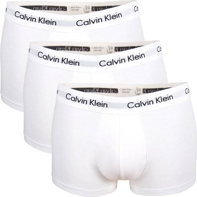 Calvin Klein herr Boxershorts 3P LOW RISE TRUNK (3-pack), Vit (100), L