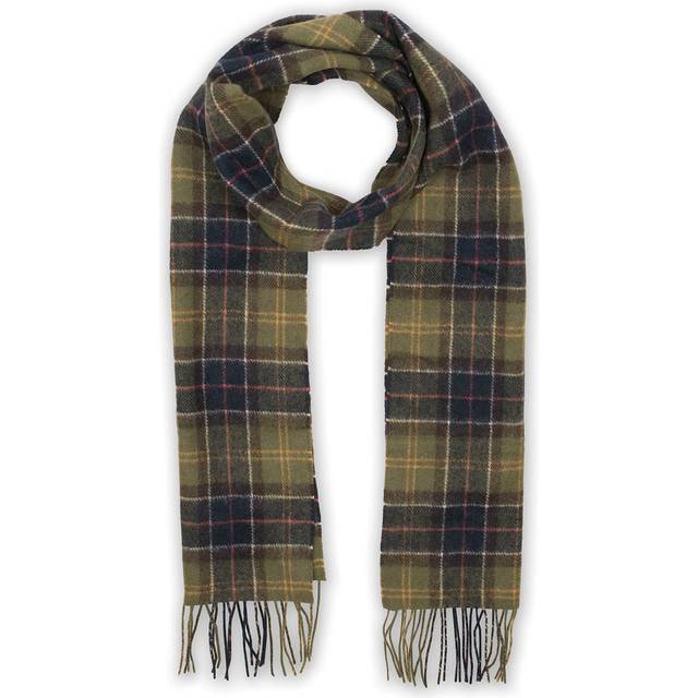 Barbour Unisex Tartan Lambswool Scarf Green, OneSize