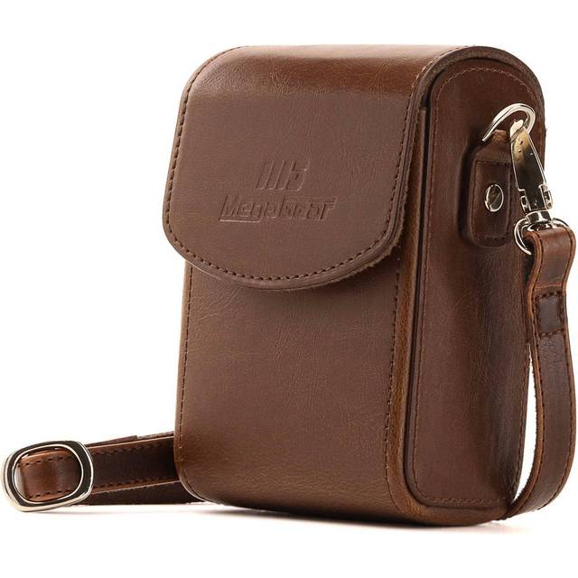 MegaGear MG1429 Panasonic Lumix DC-ZS200, TZ200, Leica C-Lux Leather Camera Case with Strap - Dark Brown