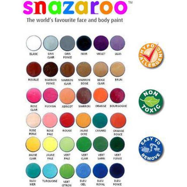 Snazaroo Klassisk ansikts- och kroppsfärg för barn och vuxna, ljusgrön färg, vattenbaserad, lätt tvättbar, giftfri, smink, kroppsmålning för fester, för åldrarna 3+