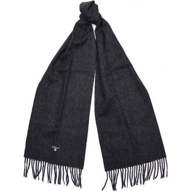 Barbour unisex charcoal lambswool scarf size 180 x 25cm usc0008ch71