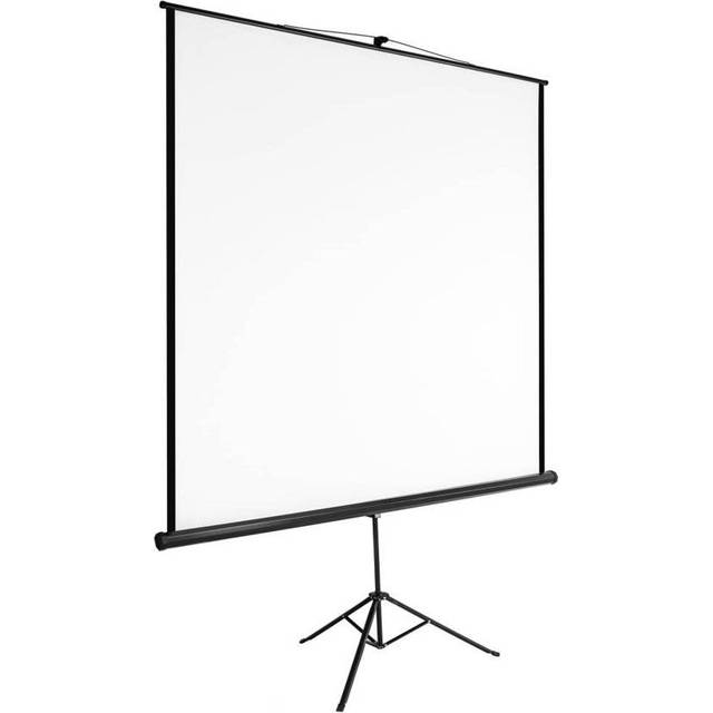 Projector Screen - extendable, with sturdy, foldable tripod, for HD and 3D - 152 x 152 cm