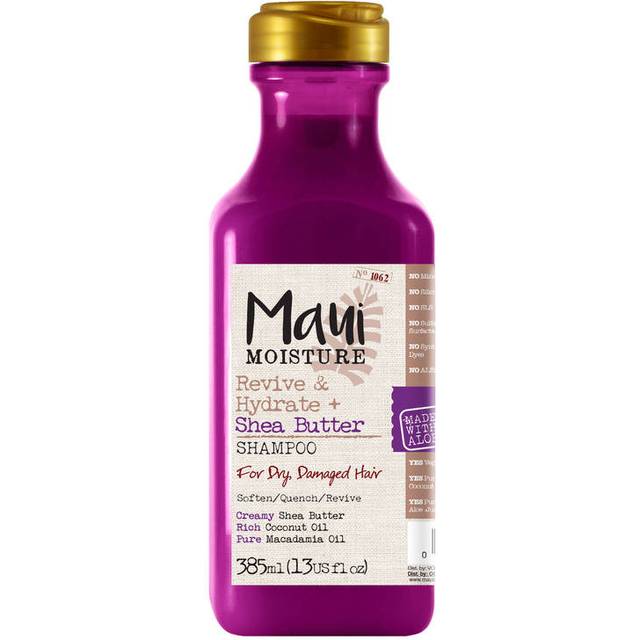 Maui Moisture Schampo för Torrt och Skadat Hår med Sheasmör och Aloe Vera, Lila, 385 ml