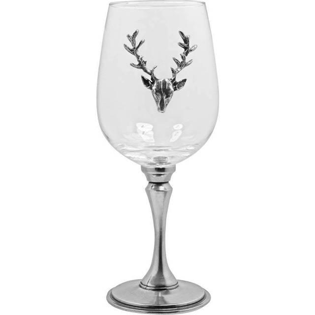 English Pewter Co Stag Wine Glass - Engrave with a personalised message