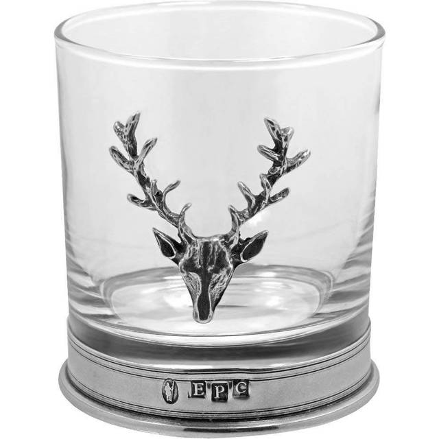 English Pewter Co Stag Single Whisky Glass Tumbler - Engrave with a personalised message