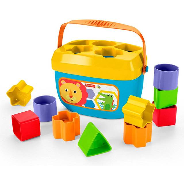 Fisher-Price Baby's First Building Blocks, babyleksak från 6 månader, 9 månader, plug-in-spel från 1 år, motorikleksak från 6 månader, sorteringsspel för baby med sorteringslåda, FFC84