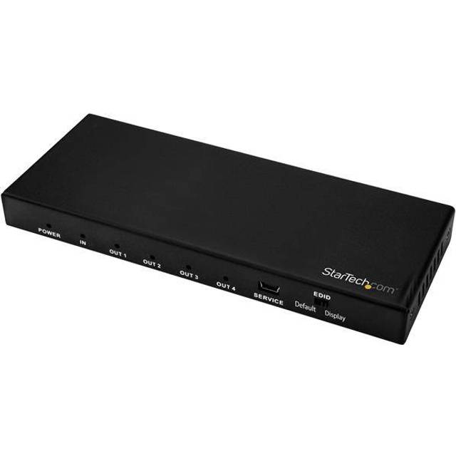 StarTech.com HDMI Splitter - 4-Port - 4K 60Hz - HDMI Splitter 1 In 4 Out - 4 Way HDMI Splitter - HDMI Port Splitter (ST124HD202) - HDMI 2.0 splitter supports UHD 4K at 60Hz and HDR - 1x4 HDMI splitter