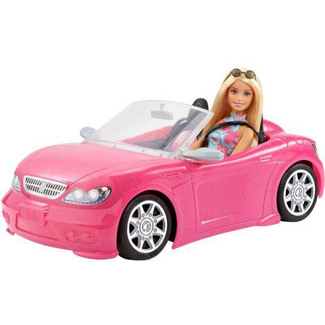 Barbie Convertible Car and Doll Playset - Pink